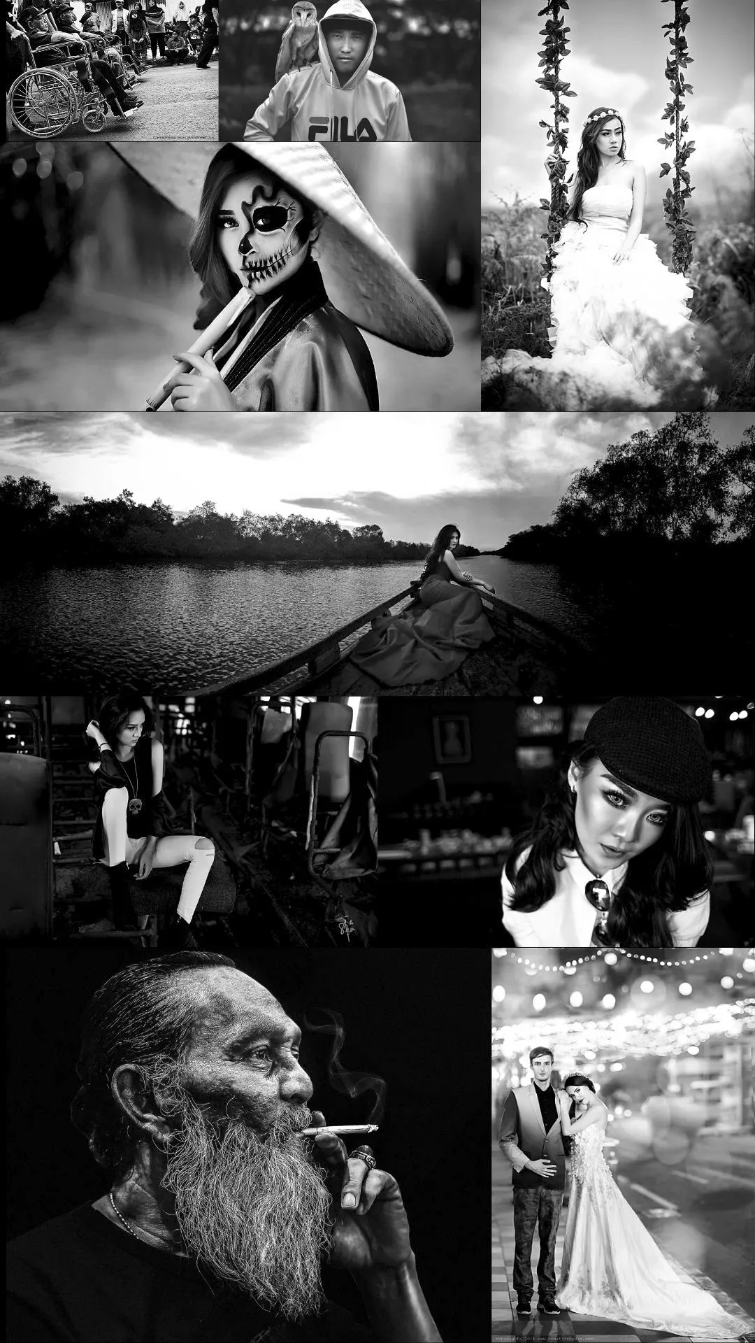 Black and white photography art on monochrome conceptual , street,fashion.